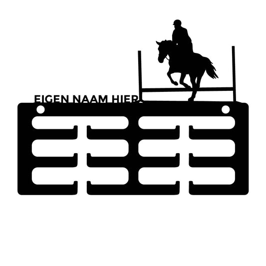 Rozet houder Springpaard laag met naam