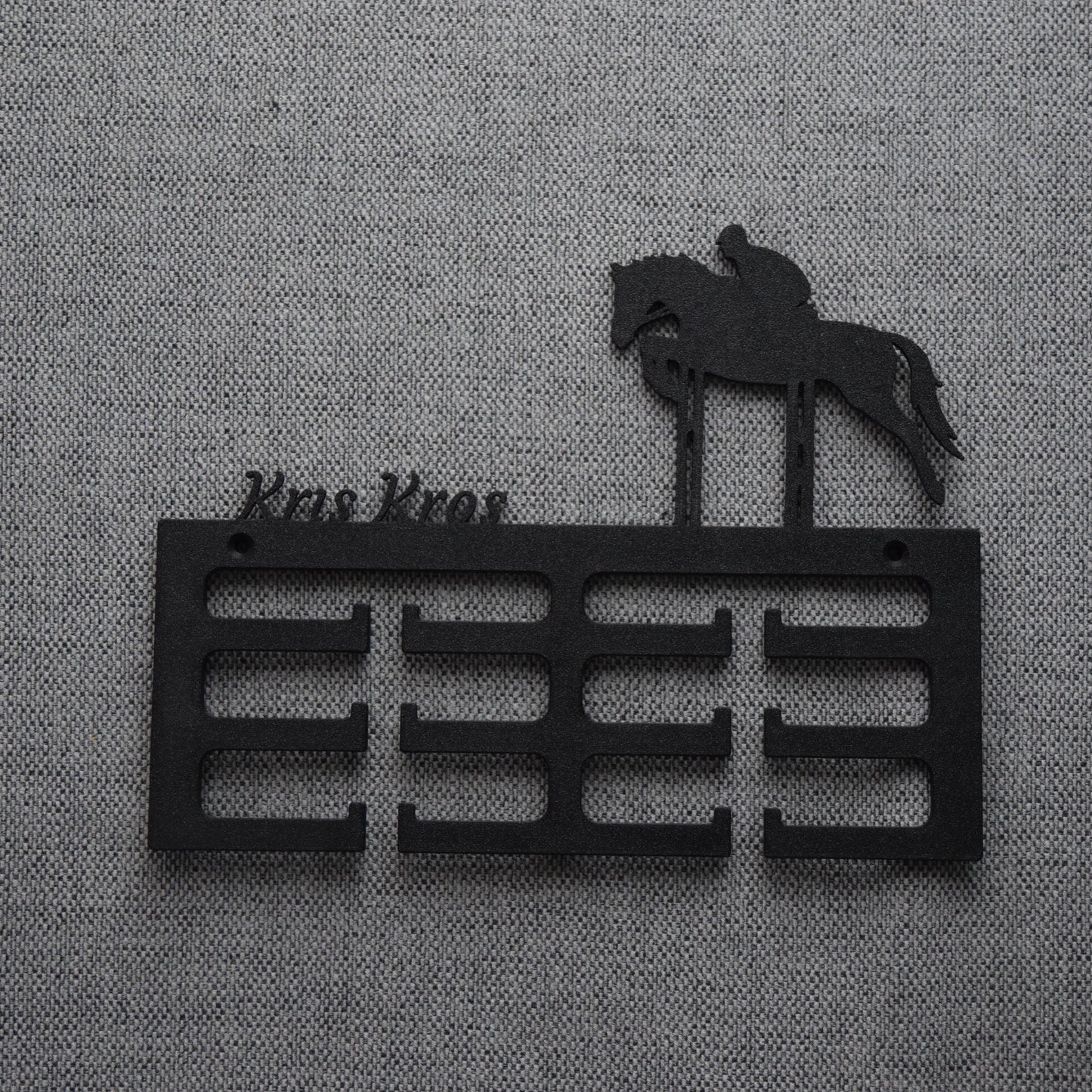 Rozet houder Springpaard hoog met naam